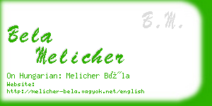 bela melicher business card